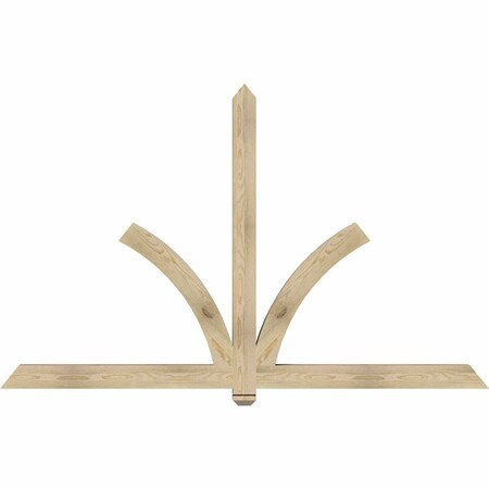 Ekena Millwork Redmond Rough Sawn Timber Gable Bracket, Douglas Fir, 84"W x 53"H x 4"D x 4"F, 15/12 Pitch GBW084X53X0404RED00RDF